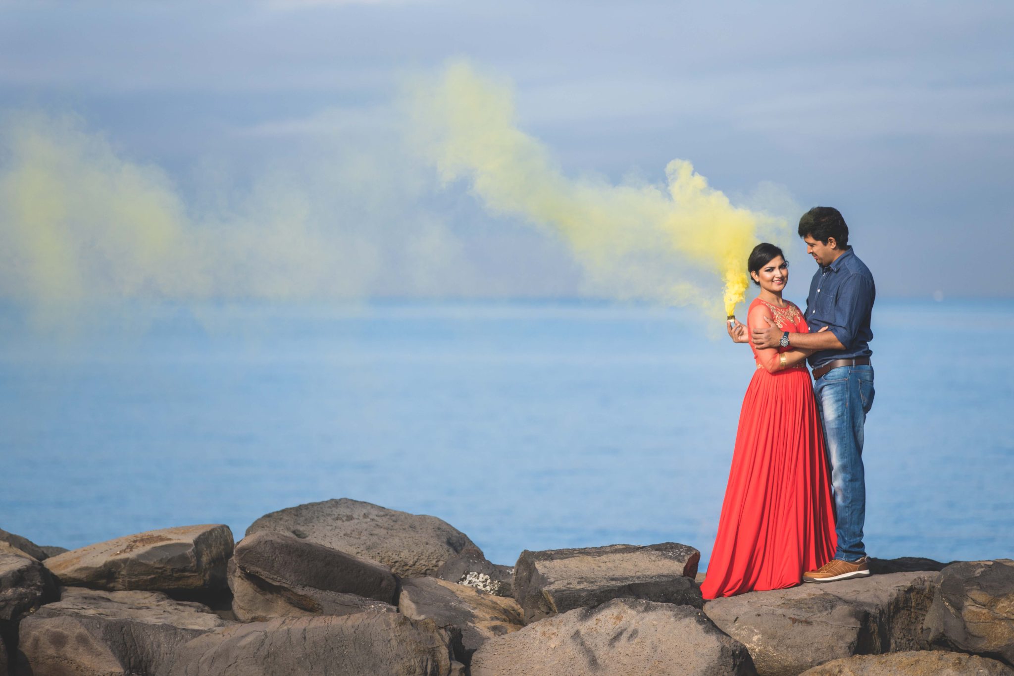 Smoke Bomb Wedding Photography