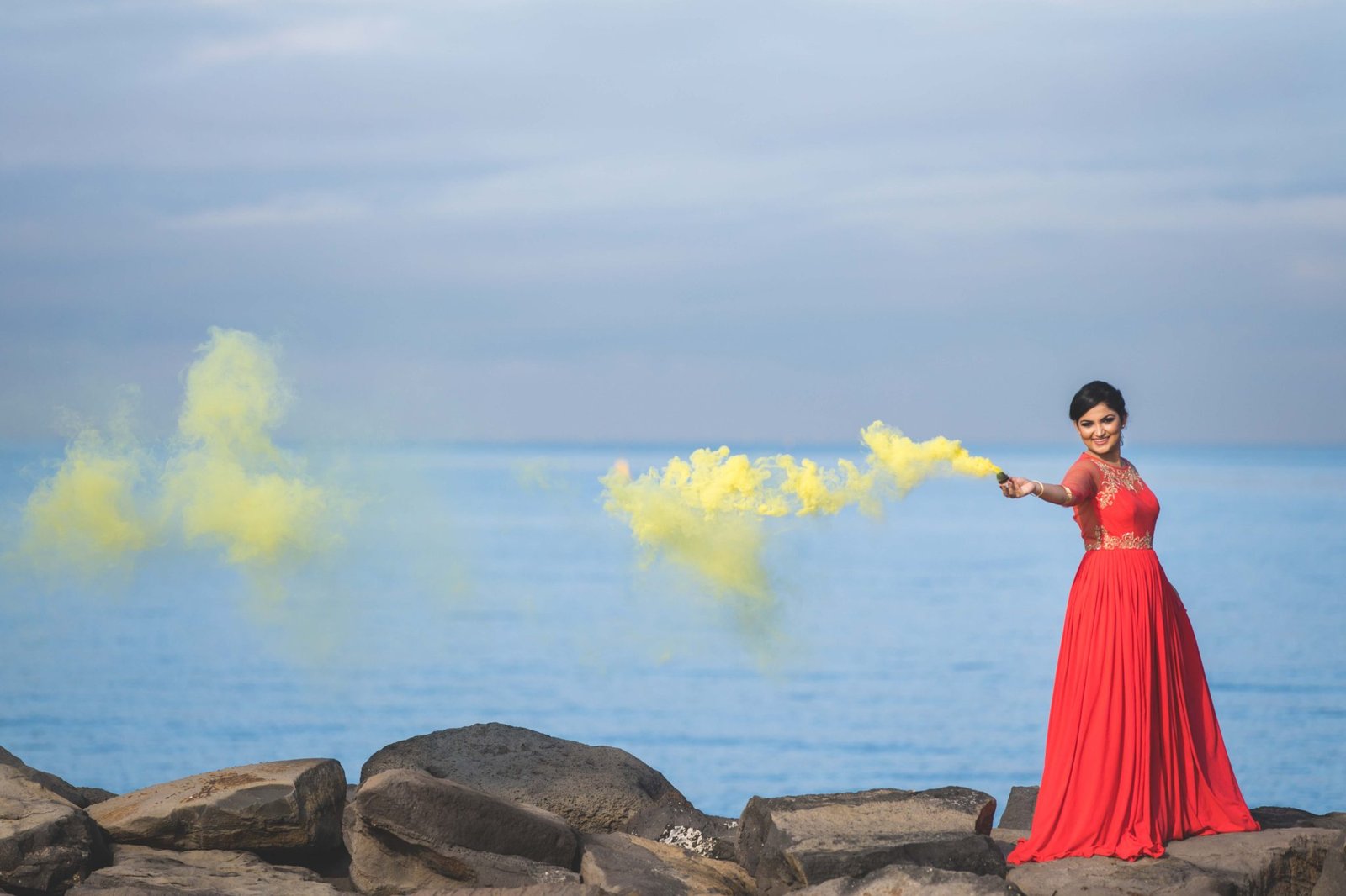 Smoke Bomb Wedding Photography